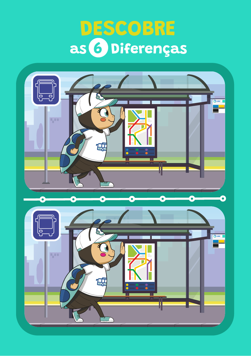 Imagem do jogo das diferenças com duas imagens iguais, uma em cima e outra em baixo